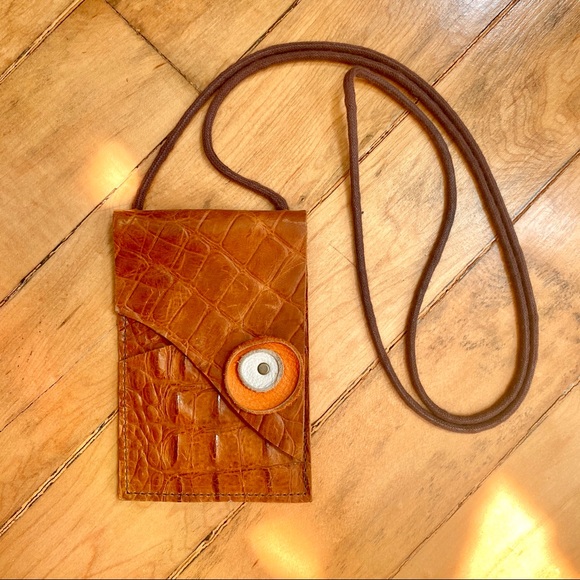 Orange Alligator Skin Mini Purse - Picture 1 of 7